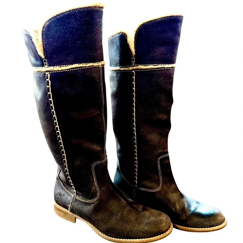 Women's Tall Faux-Shearling Lined Black Boot